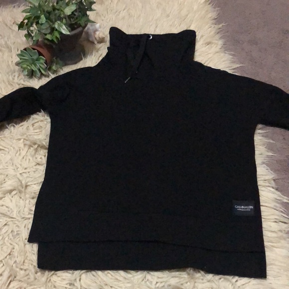 Calvin Klein Performance Line Cowl Neck Sweatshirt-Sz s-Black-Cotton Blend-EUC - Picture 9 of 16